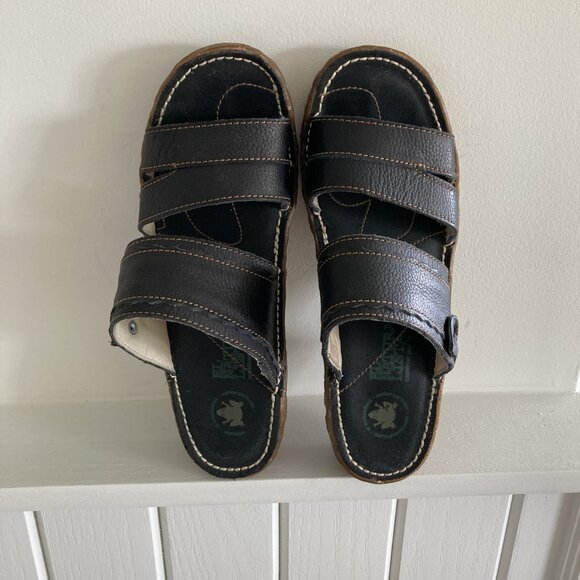 EL NATURALISTA, Leather Slip On Sandals, Size US 8, Dark Navy Blue - Picture 2 of 7